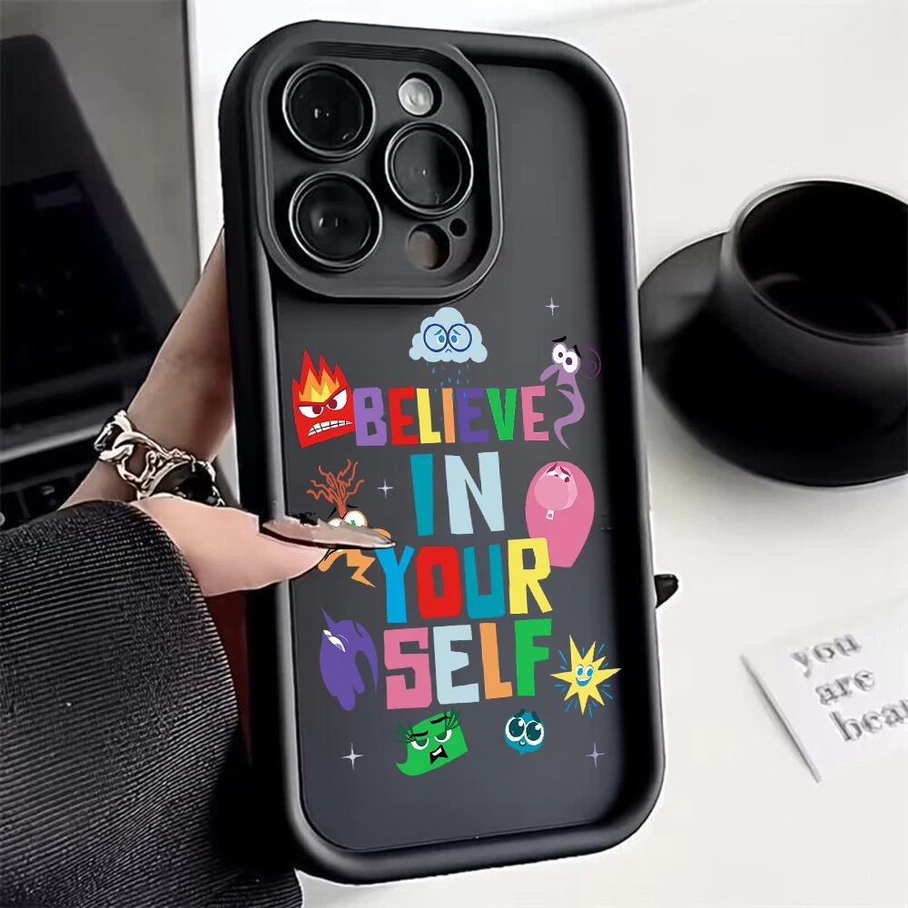 Cartoon Disney Insides Out 2 Phone Case For Xiaomi Redmi 10 10C 12 12C K30 K40 K50 Note 10 11 12 13 Pro 5G Cover With Hand Strap