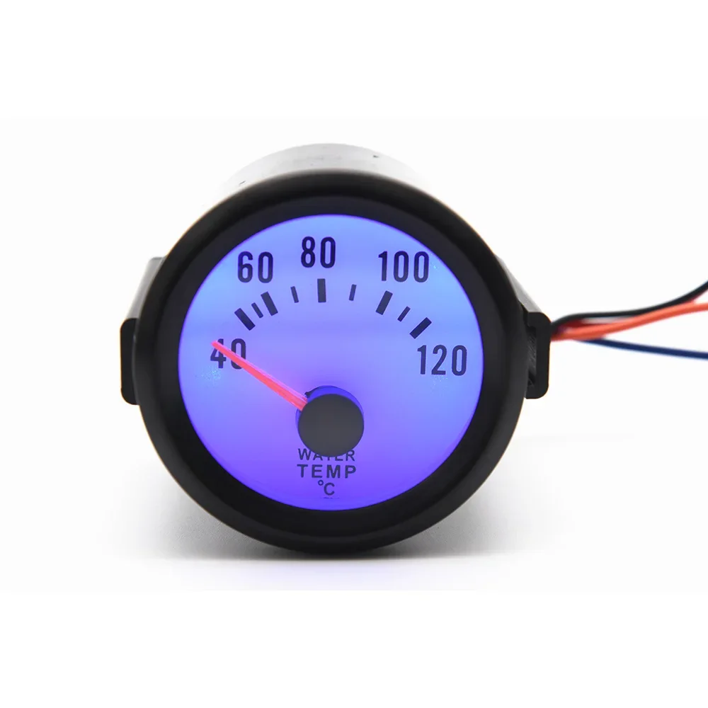 52MM Racing Gauge 40~120 Celsius Water Temperature Gauge with sensor 1/8 NPT Water Temp Joint Pipe Sensor Radiator 26mm-40mm