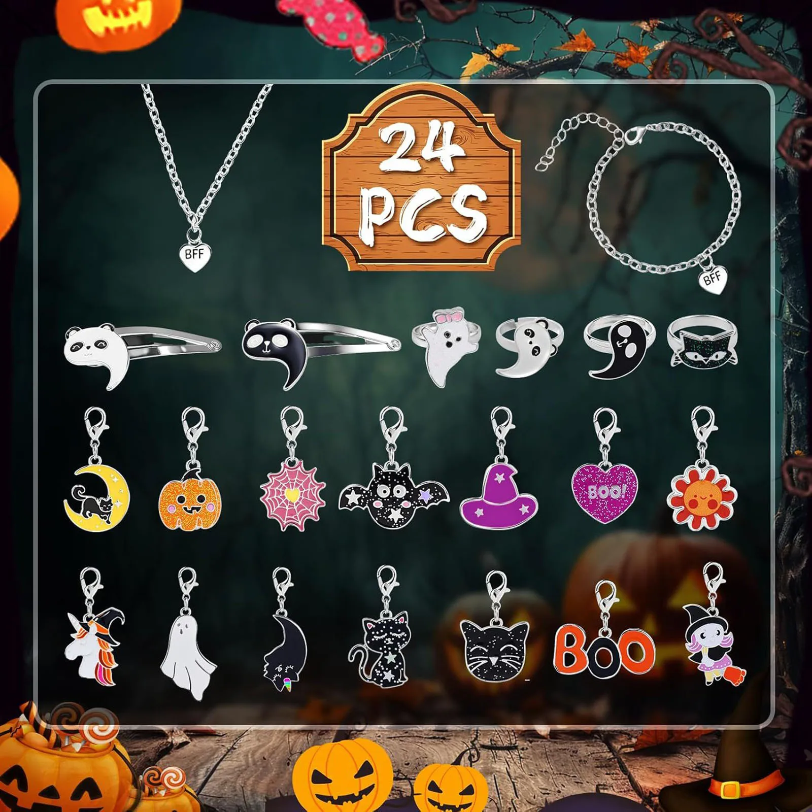 Calendario dell'Avvento di Halloween 2025 Giocattoli per ragazze e ragazzi con 24 giorni Decorazioni regalo uniche Giocattoli per bambini in stile personalità
