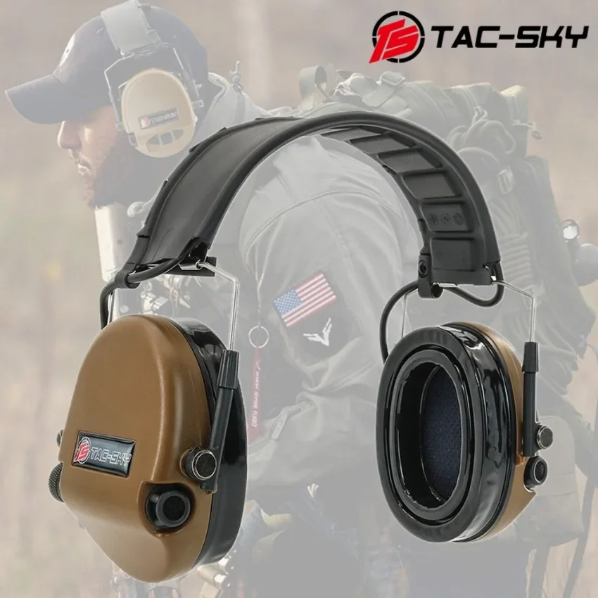 TAC-SKY Military Airsoft TEA Sordn Tactical Headset 2024 New Detachable Headphones Hearing Protection Electronic Earmuffs