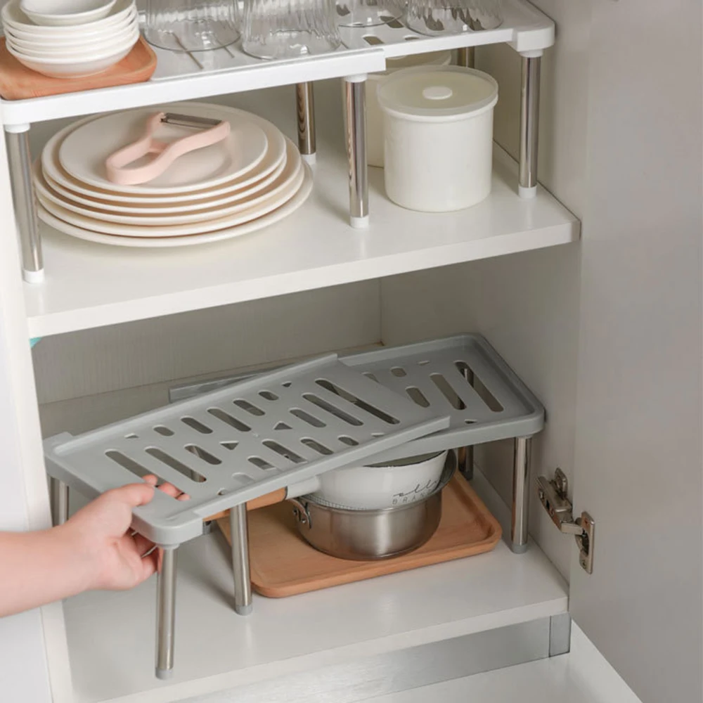 Spice Bottle Rack Storage Kitchen Spice Rack Retractable Cabinet Retractable Lengthened Drain Bowl Rack Home Organizer