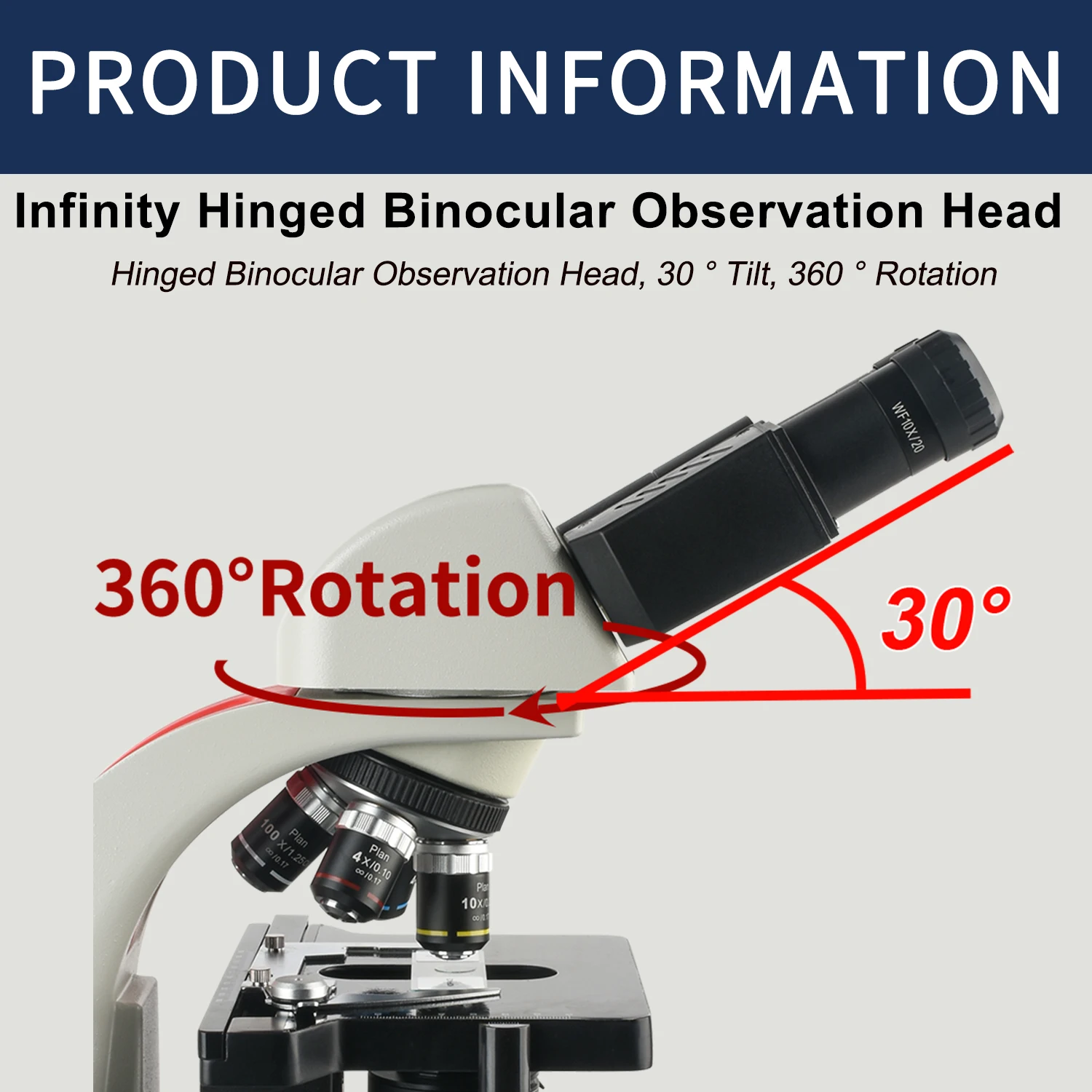 KOPPACE 40X-1600X Binocular Compound Lab Microscope Infinite Flat Field Achromatic Objective