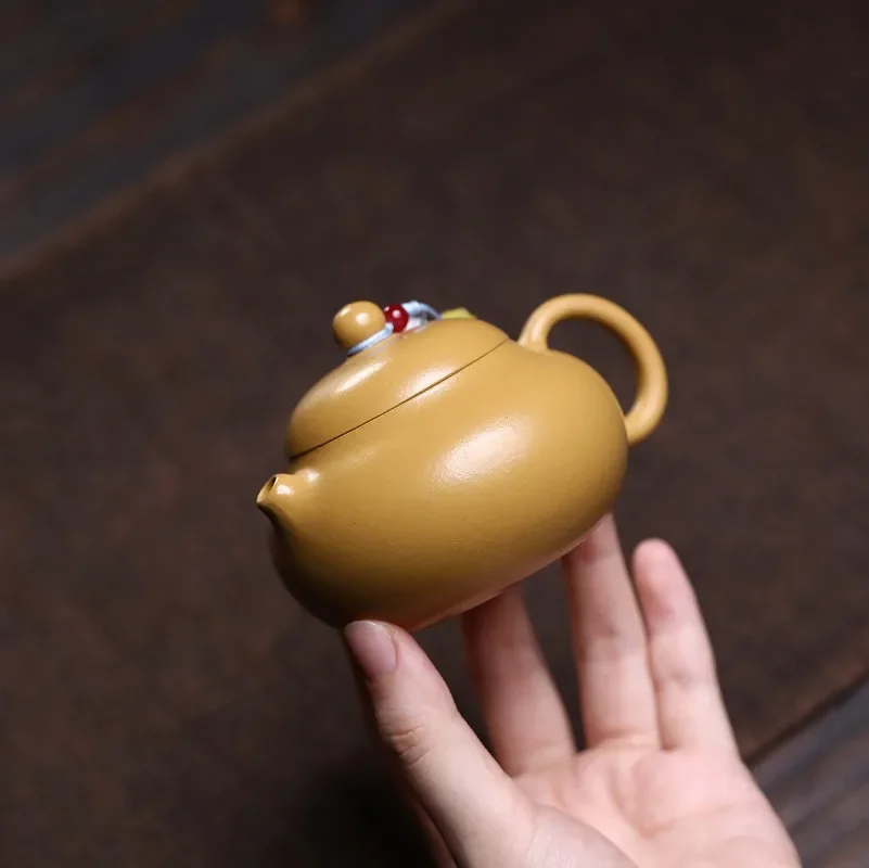 Yixing Zisha Teapot Made From Raw Zhuni Clay with An Inward-Pushed Ball-Hole Design: “Wendan” Teapot for Gongfu Tea