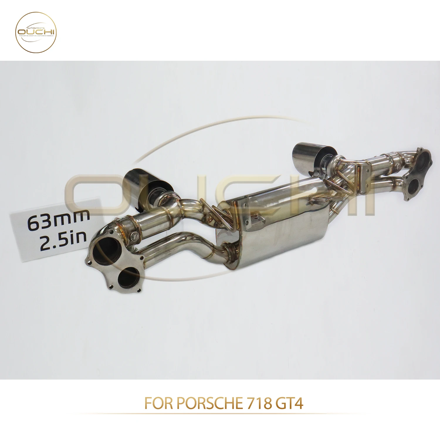 

OUCHI Factory Direct Sales SS304 Catback for Porsche 718 GT4 Simple Exhaust Muffler With Vacuum Valve Tips Auto Parts