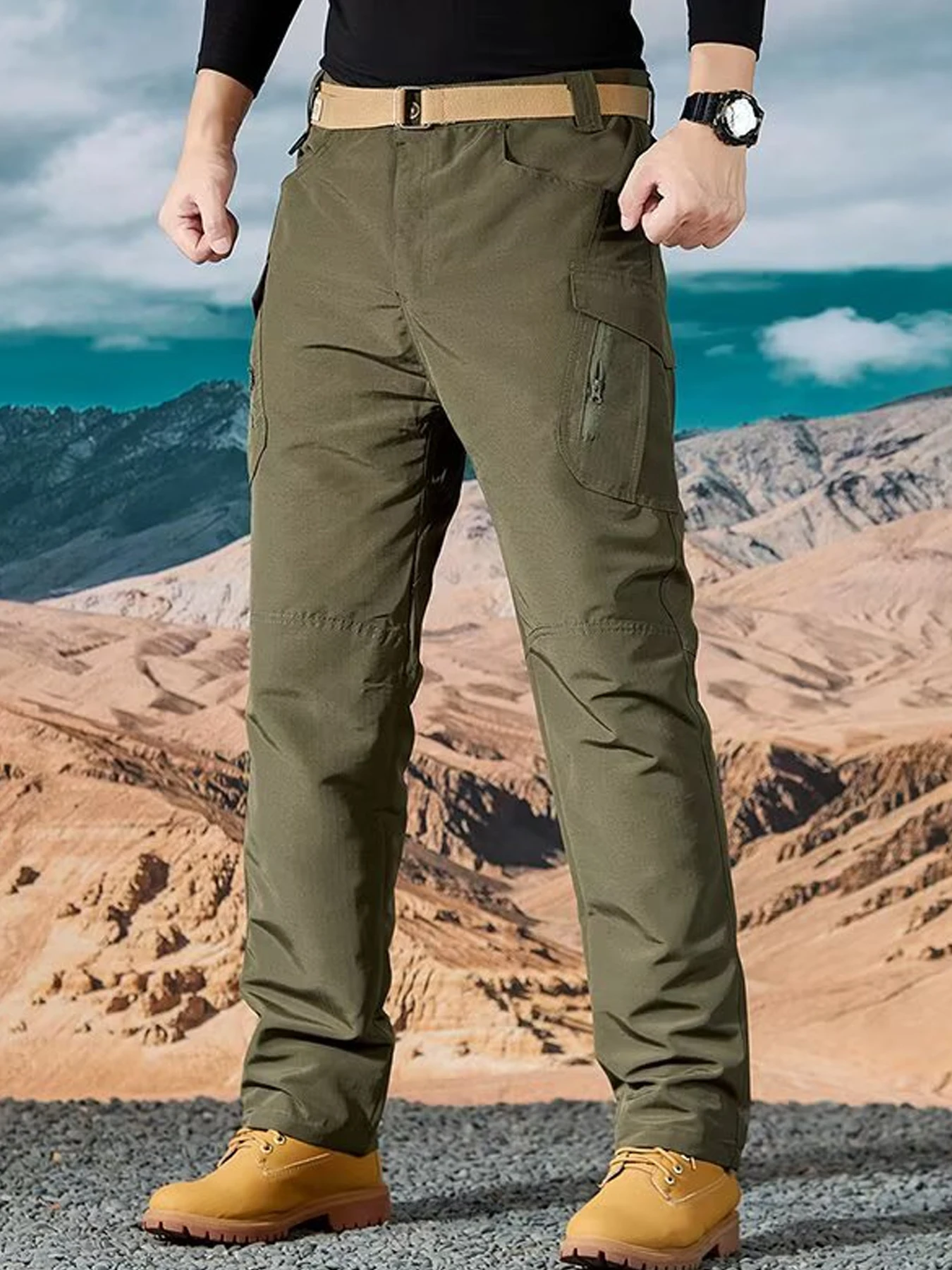 

Men's loose fit casual pants for spring, summer, and autumn, as well as loose sporty thin leg tied pants and quick drying work p