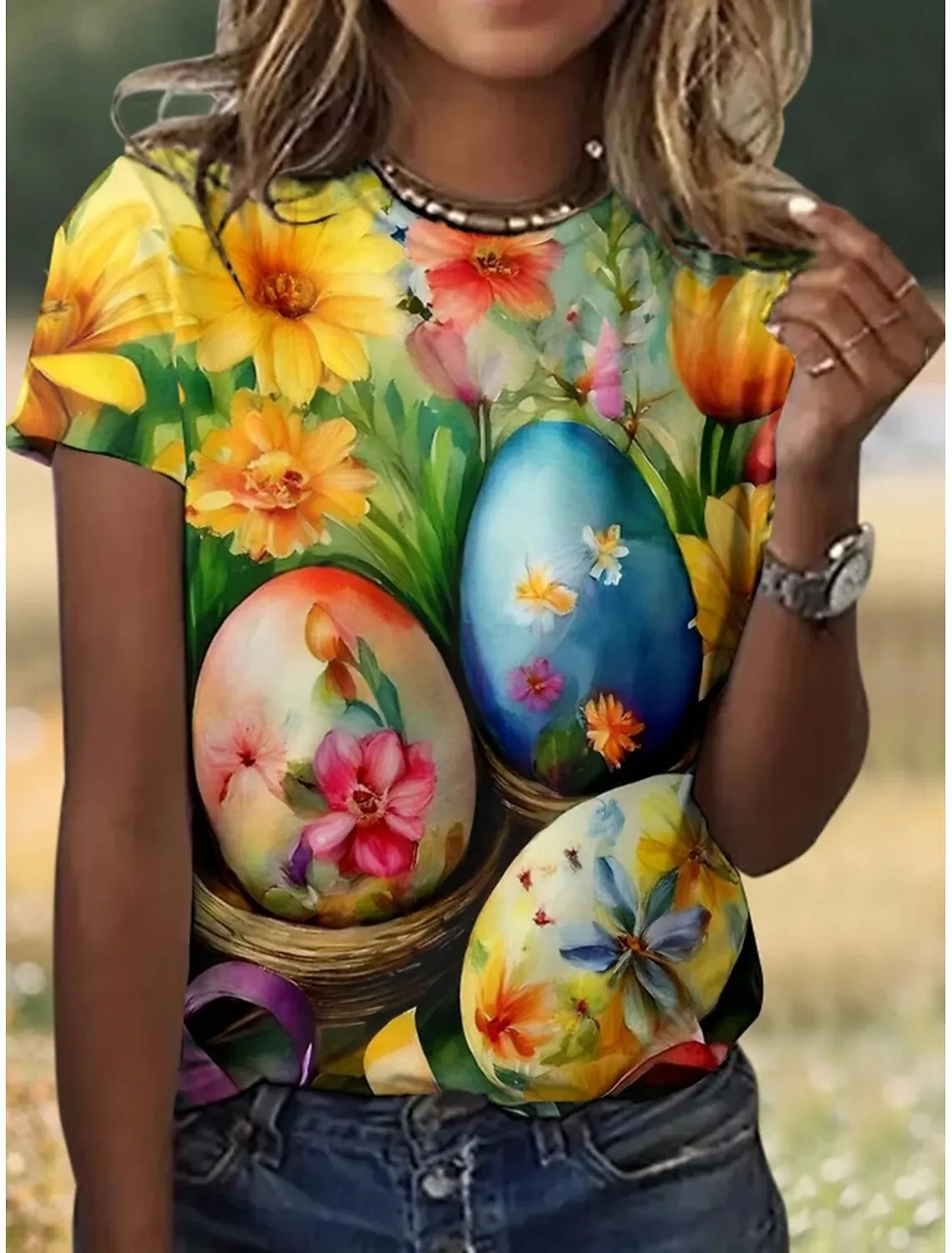 Summer Beautiful Flower 3D Print T-shirts Women Streetwear Casual Fashion Y2k Short Sleeve T Shirt O-neck Tees Tops Clothing