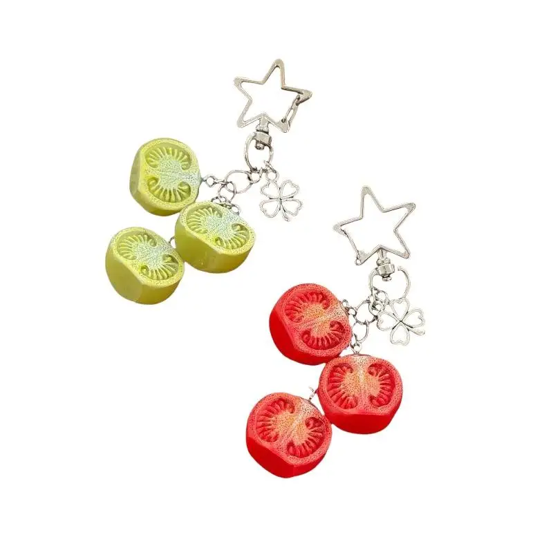 Roter Tomaten-Schlüsselanhänger aus Kunstharz, süßer Anhänger für Handyhülle oder Tasche, ideales Geburtstagsgeschenk für Frauen und Mädchen. – Detail 6