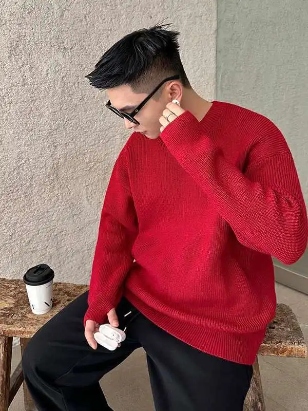 

plus Size 300 Pou Couple Sle Winter Warm Knitted Sweater Cisas Theme Casual Loose Fit Men's And Women's Faion
