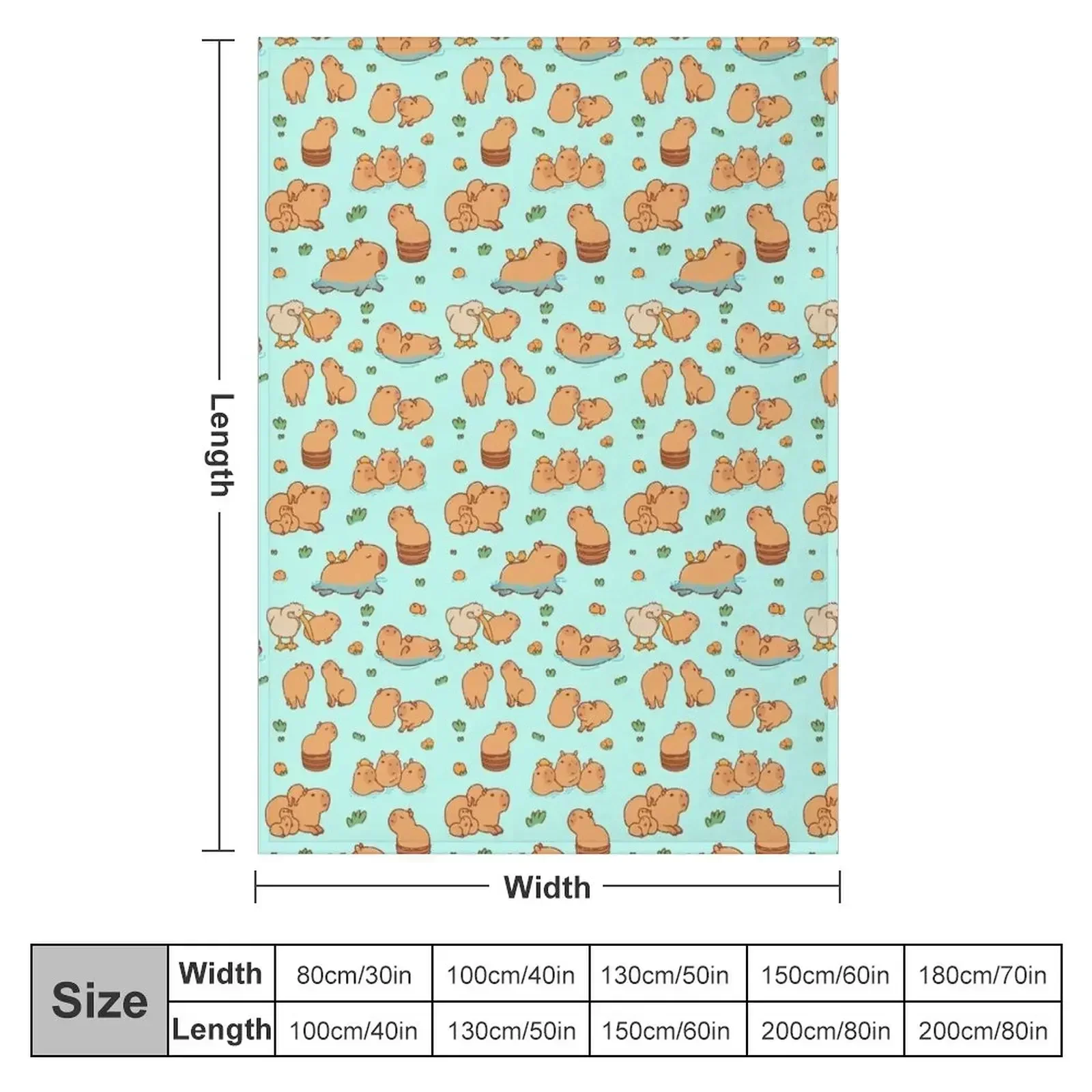 Cute capybara art, illustration seamless pattern Throw Blanket Sofa Decorative Throw wednesday Bed Blankets
