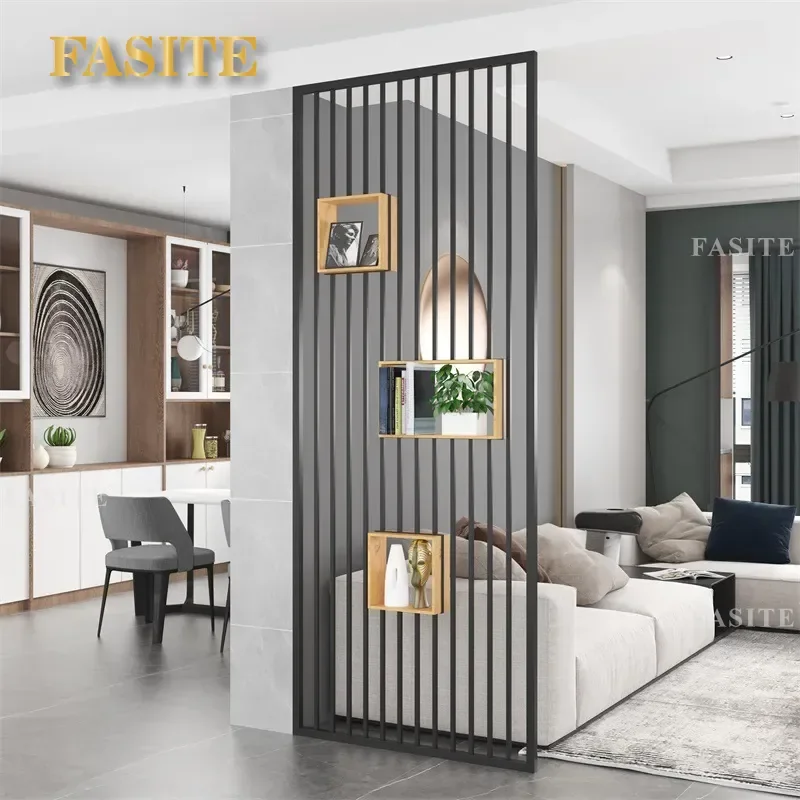 Nordic Wrought Iron Screen Partition for Entryway Living Room Dining Office Metal Room Divider Decorative Entrance Blocker
