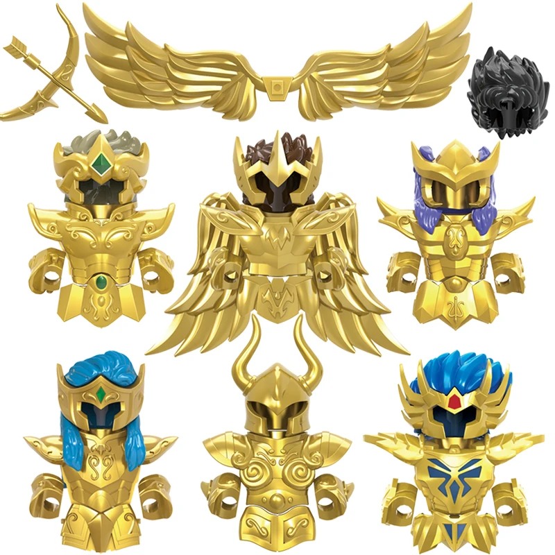Briques de construction Golden Douze Saints Armor pour enfants, Anime Rick Mini, figurine d'action, accessoires Moc, jouets pour enfants, CQ17, CQ22, CQ11