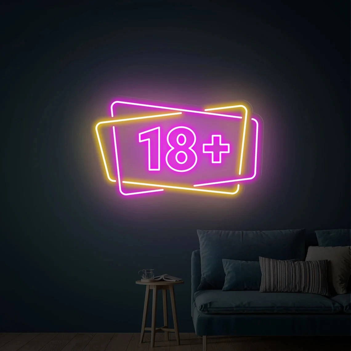 18th Birthday Neon Sign, 18+ Birthday Party Celebration Decor, Custom LED Neon Light, Party Decor