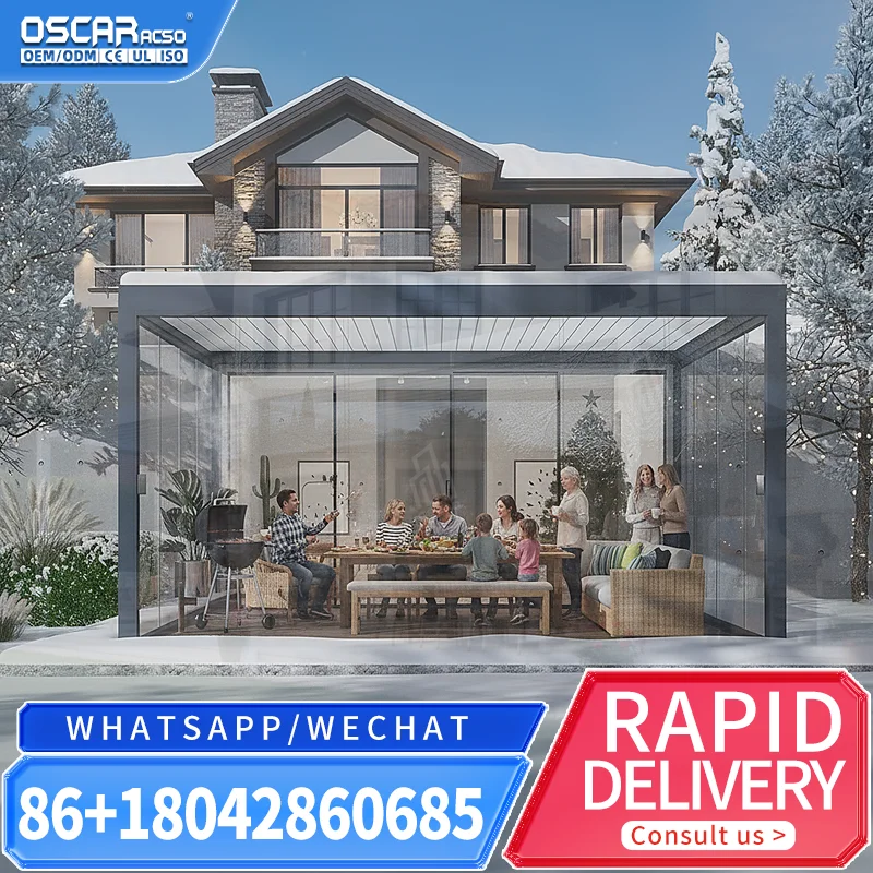 Aluminum Outdoor Retractable Canopy for Pool Garden Patio Grape Trellis Gazebo pergola