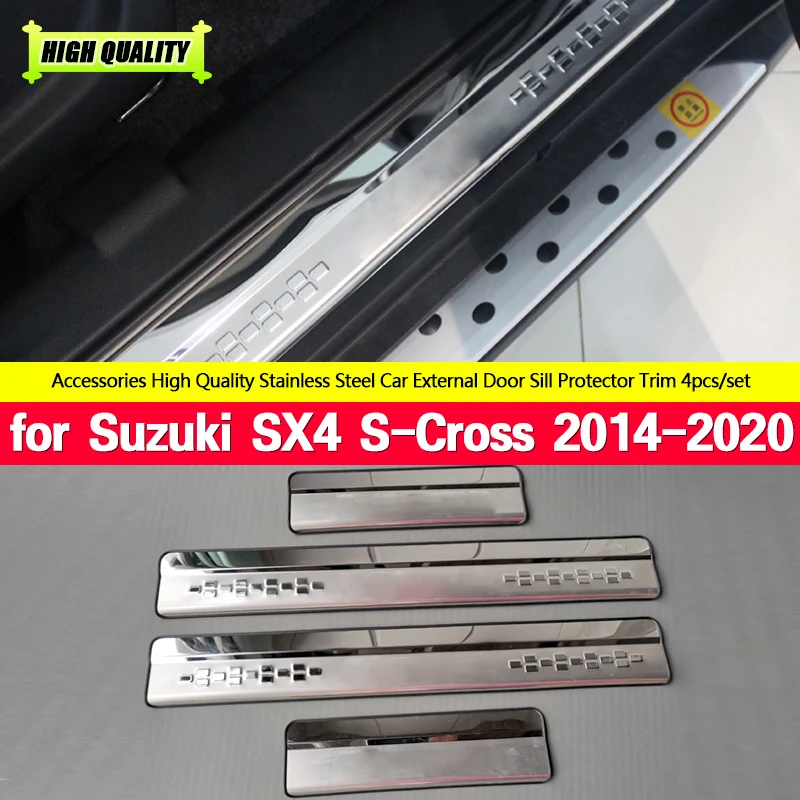 

For Suzuki SX4 S-Cross S Cross 2014-2018 2019 2020 Stainless Door Sills Kick Plate Guard Pedal Protector Car Styling Accessories