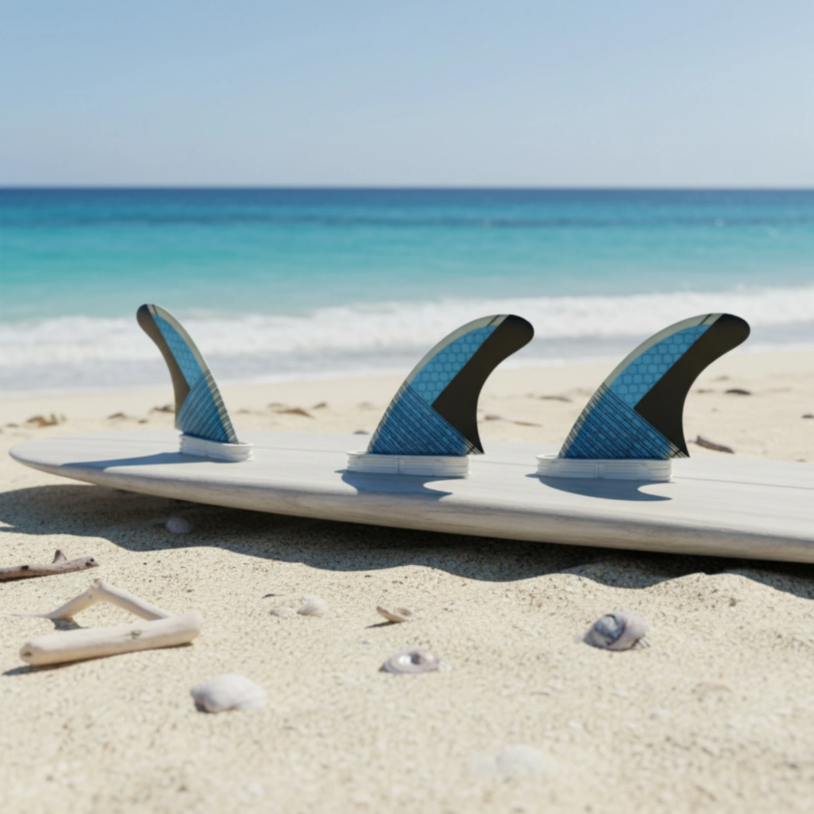 3 Pieces Model 5 Surfboard Fins Streamlined Thruster Fin Set Surfboard Fins with Honeycomb Pattern Accurate High-Speed