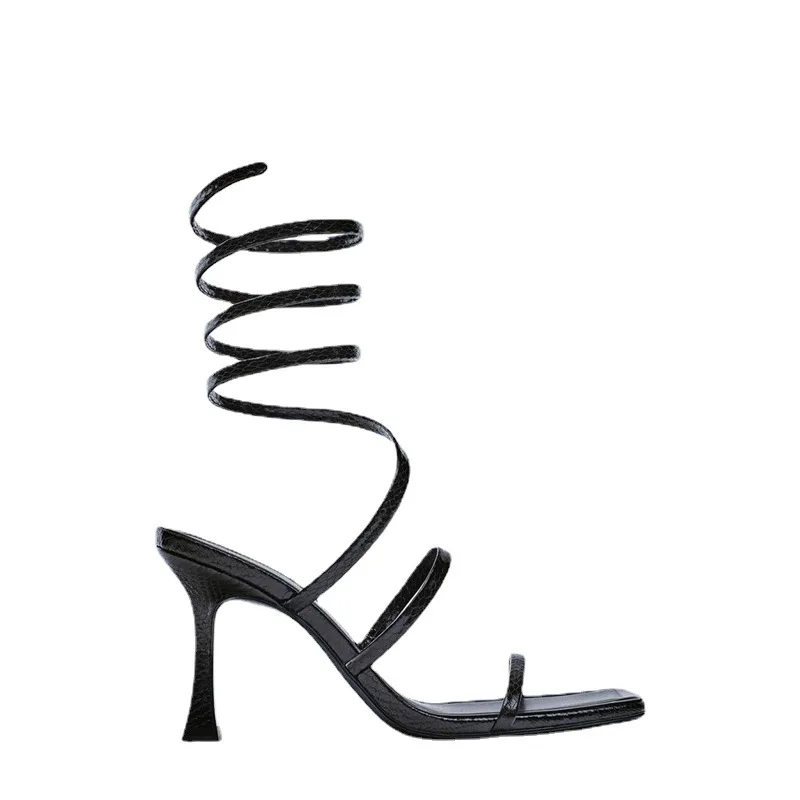 Neue frauen Schuhe Platz zehe strappy stiletto sandalen High Heels Weibliche Stiletto Schwarz frauen Einzigen sandalen Mit Hohen Absätzen schuhe