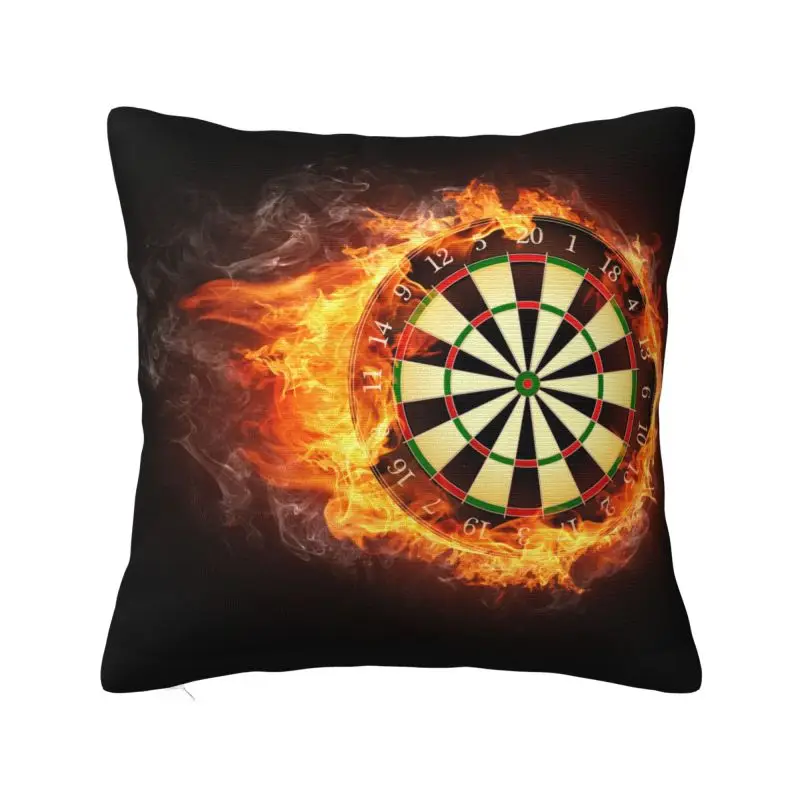 Darts Board In Fire Pillow Case 45x45cm Decor Home Nordic Arrow Archery Target Cushions for Sofa Square Pillowcase
