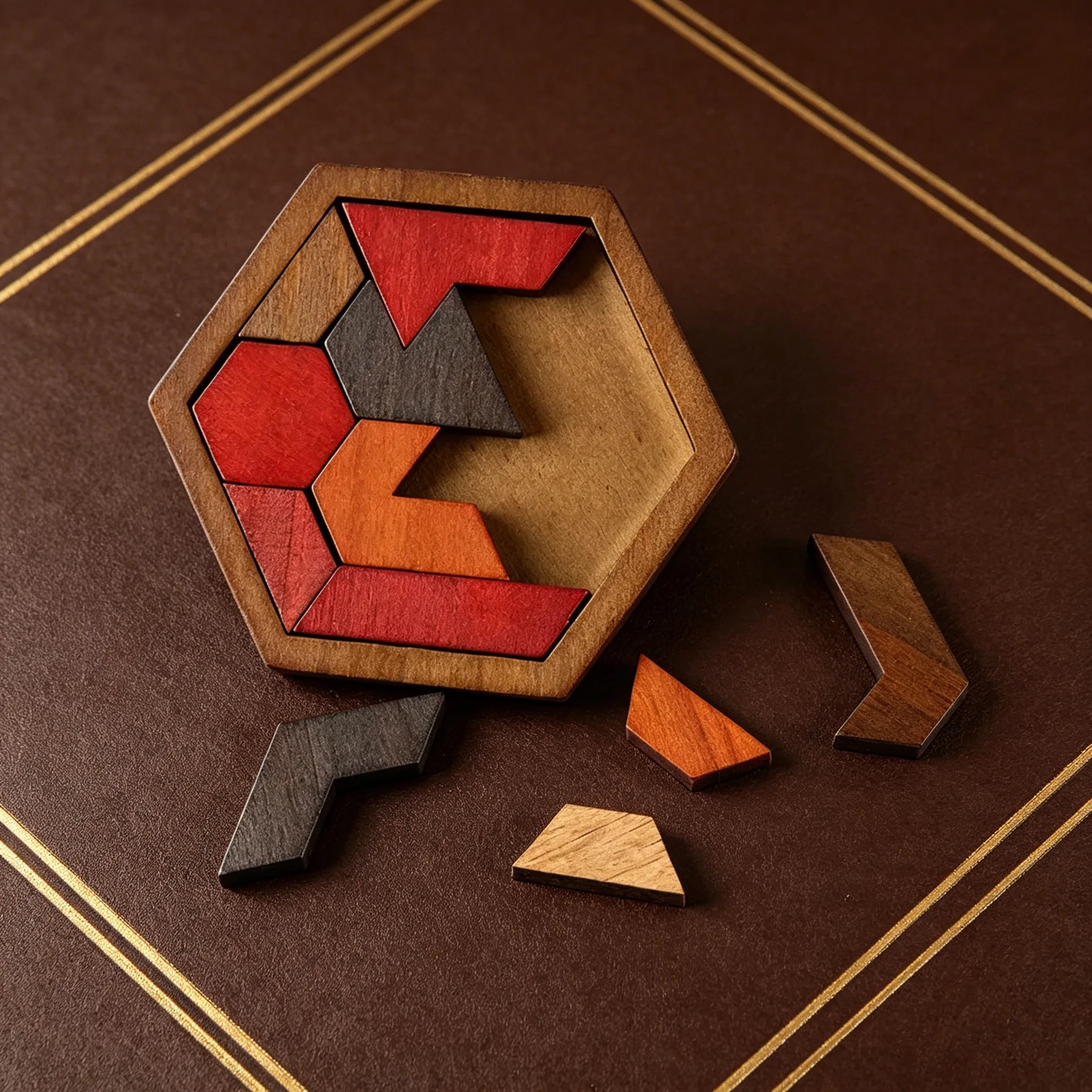 

11Pcs Hexagon Wooden Puzzle Brain Teaser Adults Interlocking Jigsaw Logic Puzzle Mind Game Stress Relief IQ Training ToyGift