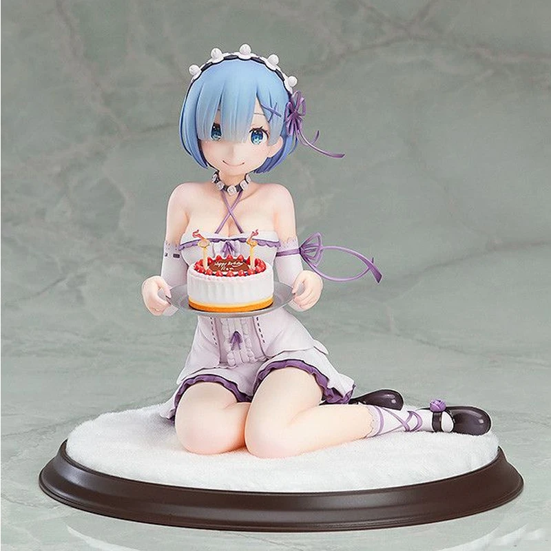 Echte BANDAI Rem Figuur 1/7 Verjaardagstaart Ver. Een andere wereld vanaf het niets Life Rem Case Model Ornament Geschenken Speelgoed Model Anime