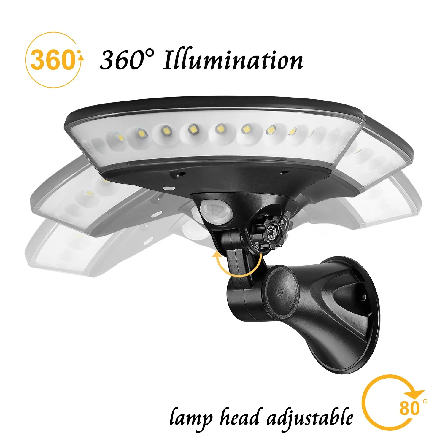 New Outdoor UFO Solar Waterproof LED Light Solar Outdoor 360 Degree Luminescent Wall Light Courtyard Lighting Solar Power