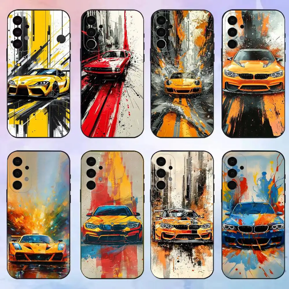 Palette Knife Painting phone Case For Samsung S25,24,21,22,23,30,Ultra,20,Plus,Fe,Lite,Note Black Cover