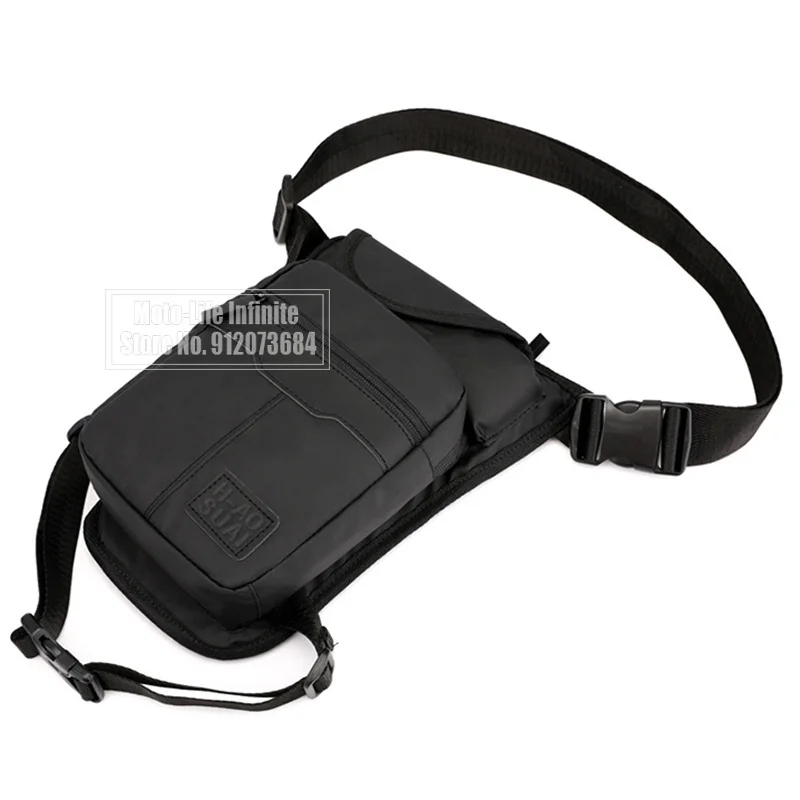 Motorcycle Waist Pack Bag Nylon Men Drop Leg Bag Fanny Pack  Riding Casual Shoulder Cross Body Thigh Male Hip Belt Waist Bags