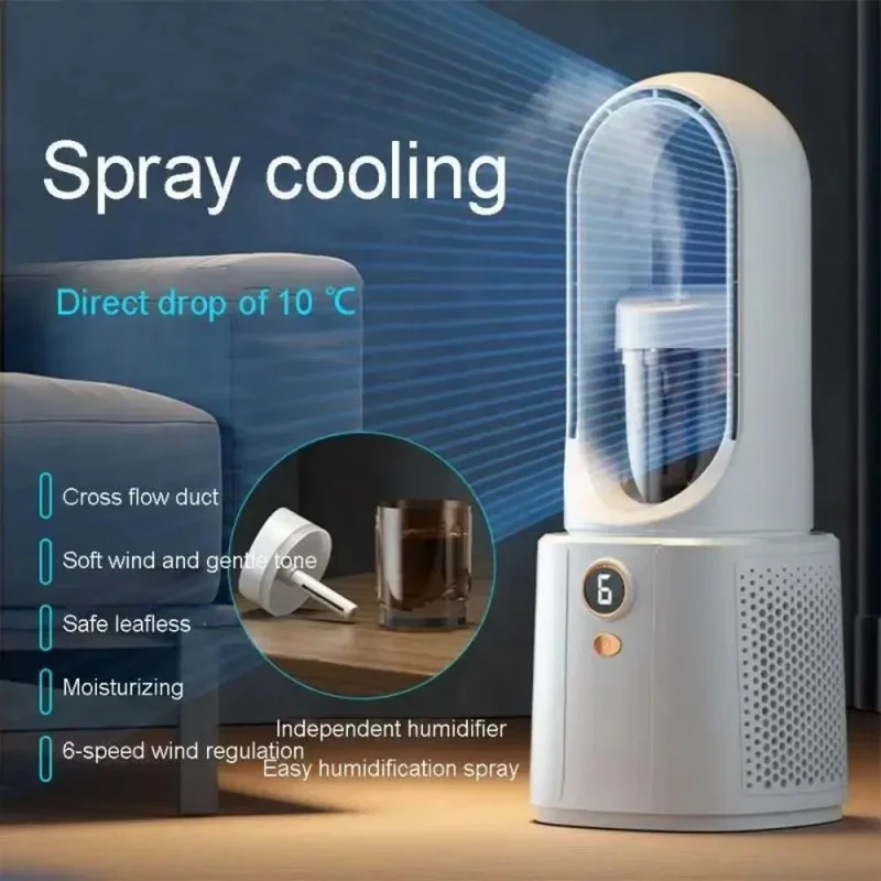 2026 New Upgrade With Night Light Spray Air Cooler Air Humidifier USB Fan Desktop Fan Portable Silent Air Conditi