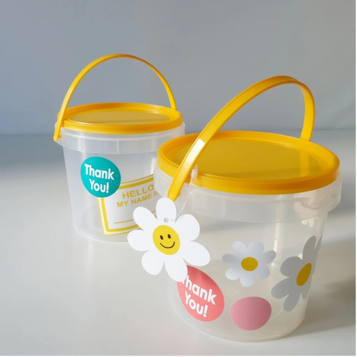 선물 가방 장식을위한 100pcs 웃는 얼굴 꽃 태그, 작은 축복 인사말 카드 장식 태그, 선물 상자 장식, 추수 감사절