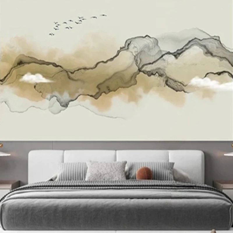 MU8123  Photo Papel De Parede Chinese Artistic Conception Beautiful Lotus Mural Wallpapers For Living Room Bedroom Home Decor