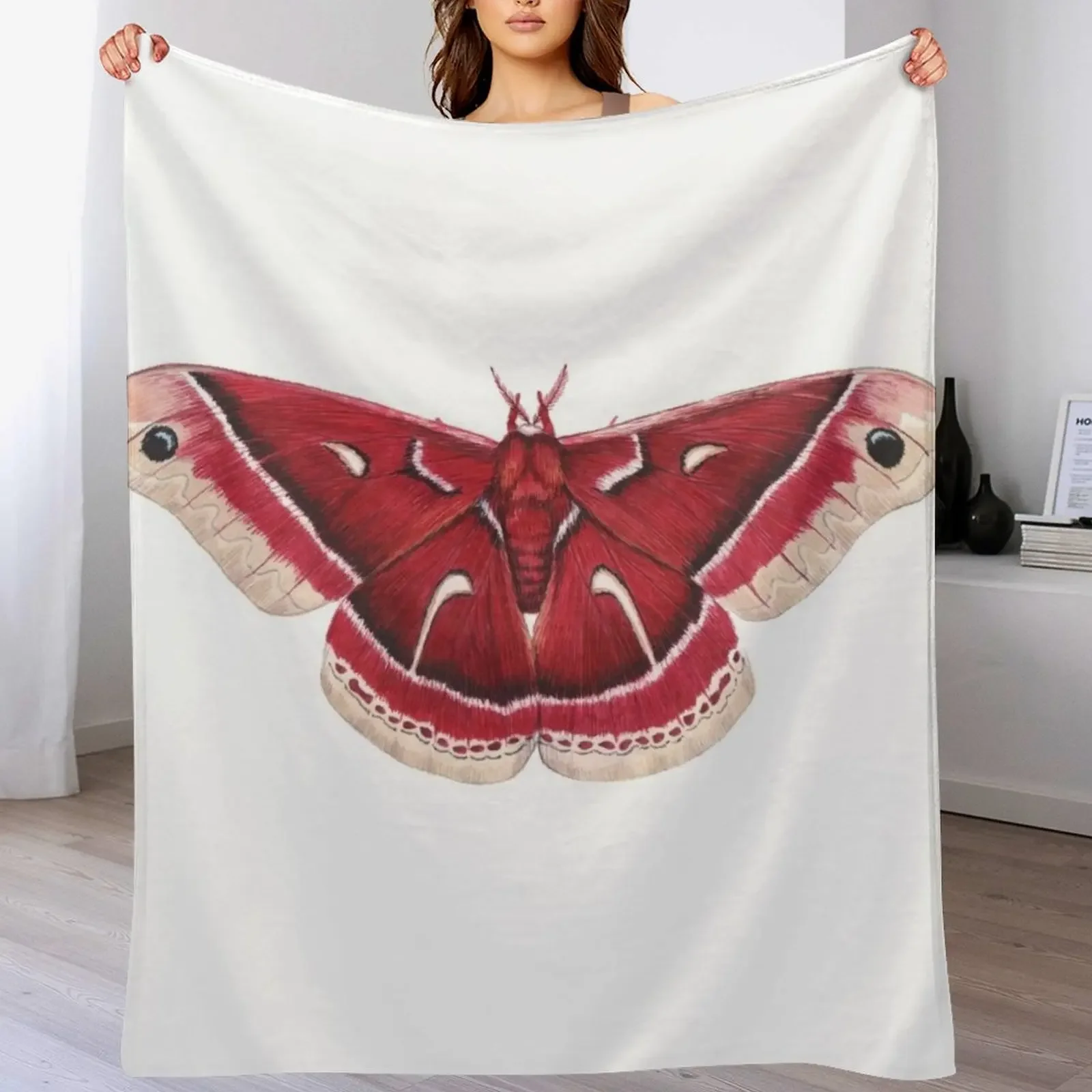

Ceanothus Silkmoth (Hyalophora euryalus) Throw Blanket Travel for babies Bed linens Designers Blankets