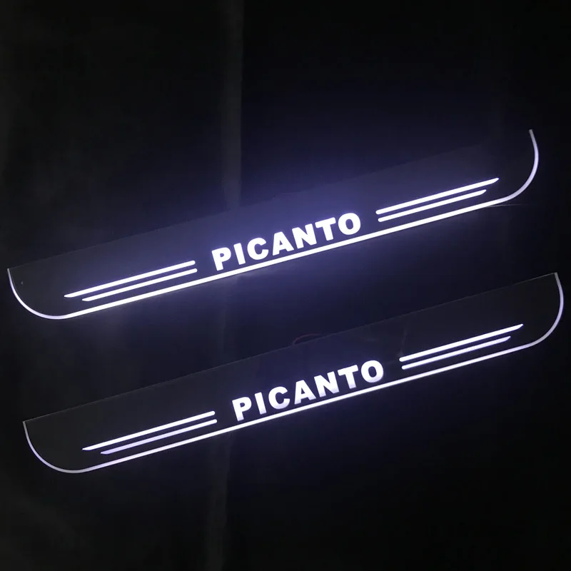 

Car LED Door Sill Scuff Plate For Kia Picanto 2015-2018 Exterior Parts Pathway Dynamic Welcome Pedal Light