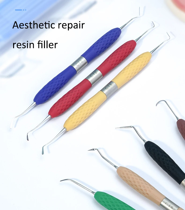 Dental Resin Filler Composite Spatula Titanium Plated Filling tool Aesthetic Restoration Kit  Autoclavable 134°C Dentist tools