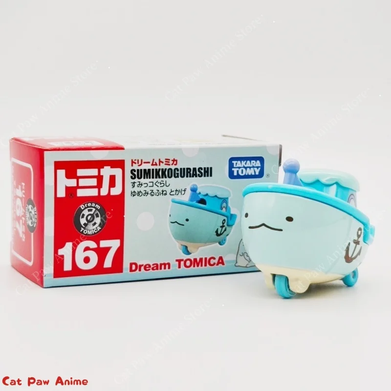 Tomy Dream Tomica Sumikko Gurashi Ip No.167 لعبة سيارة مصنوعة من خليط معدني ذات علامة تجارية مشتركة مجموعة نموذج باخرة زرقاء هدية مزخرفة للأولاد