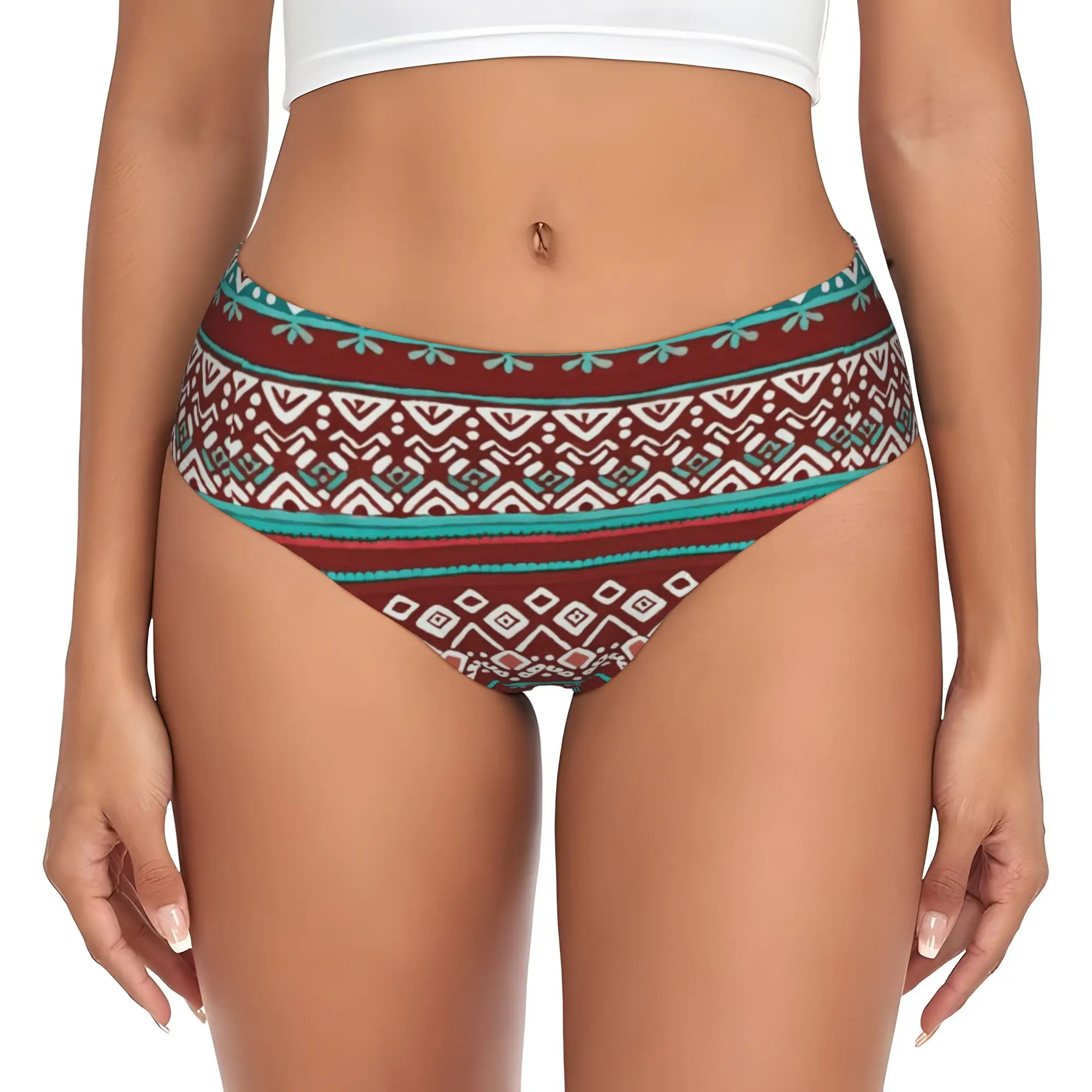 Custom Womens Boho Bohemian Wallpaper Panties Underwear Female Stretch  Briefs Underpants