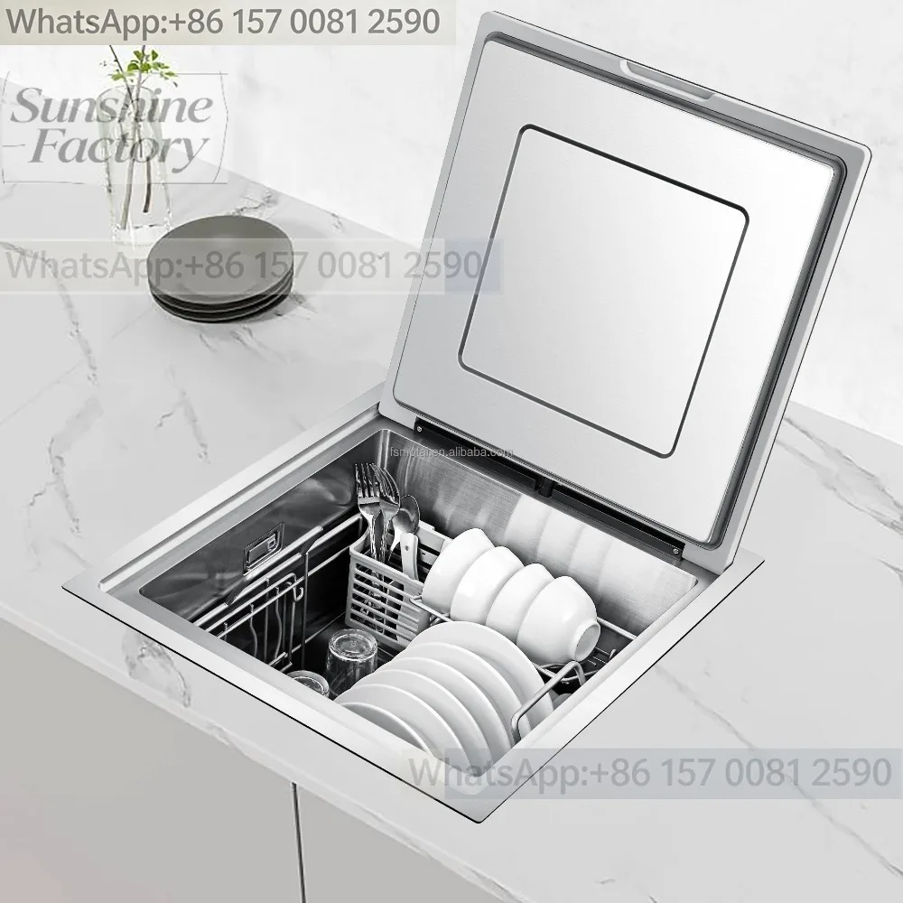 

Household Intelligent Kitchen Sink Built-in Dish Washing Machine Ultrasonic Cleaning Air Drying Seafood Washing Design