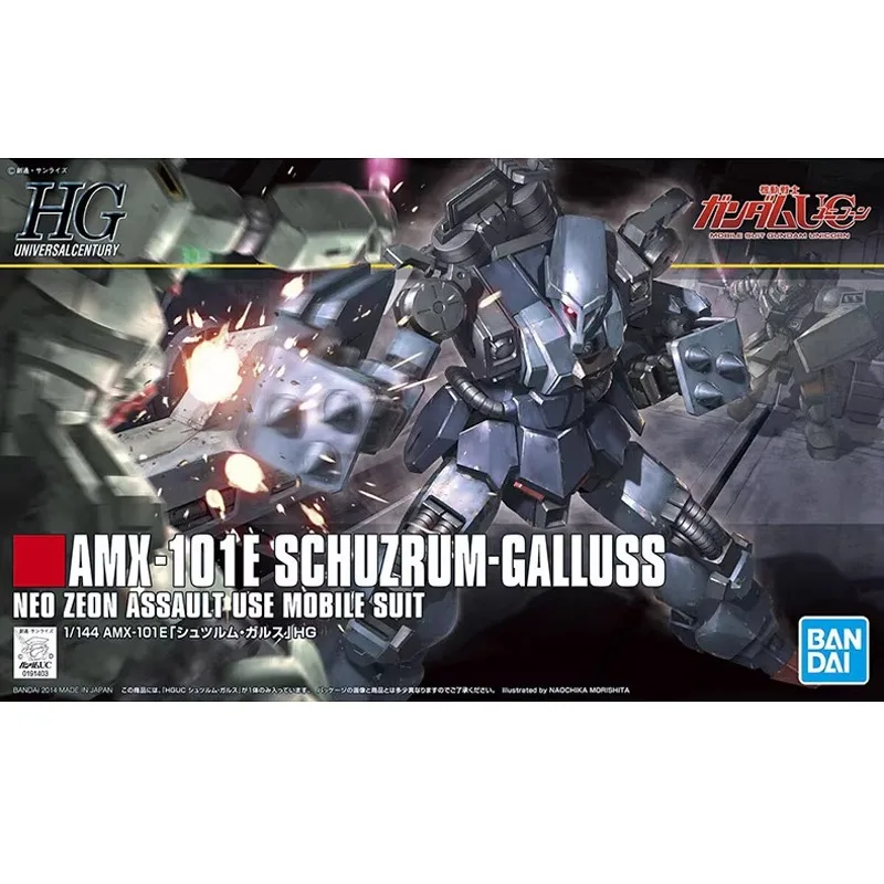 Bandai Originele HGUC183 Galluss-J AMX-101E Model Assemblage Action Figure Speelgoed voor Jongens Meisjes Kids Gift Collectible Ornamenten