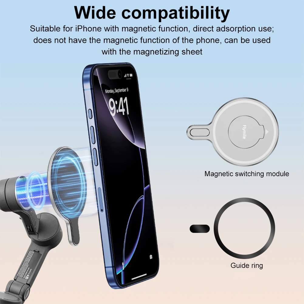 Magnetic Ring Clamp Holder Phone Mount Bracket Adapter for DJI OSMO Mobile 7P 6 Handheld Stabilizer