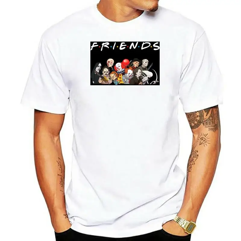 Horror Friends Michael Myers Voorhees Pennywise Chucky Halloween Men T-Shirt Tee Fashion Tee Shirt