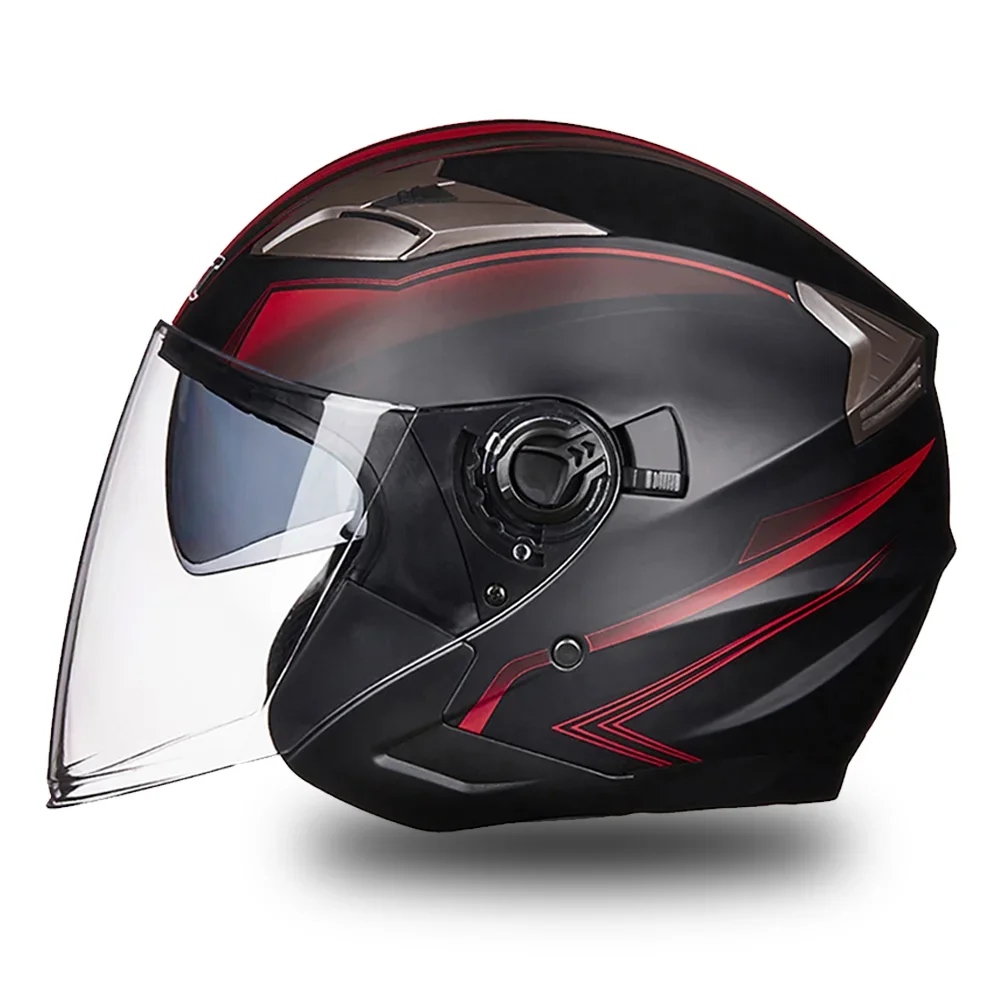 

Motorcycle Half Helmet Double Lens Cool Casco Moto Four Seasons Men Women Street Fashion Open Face Helmet Capacete Moto Safety