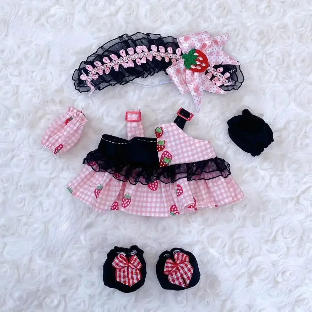 20cm Cute Mini Plush Doll\'S Clothes Outfit Accessories Maid Skirt Cute Doll Dress Suit