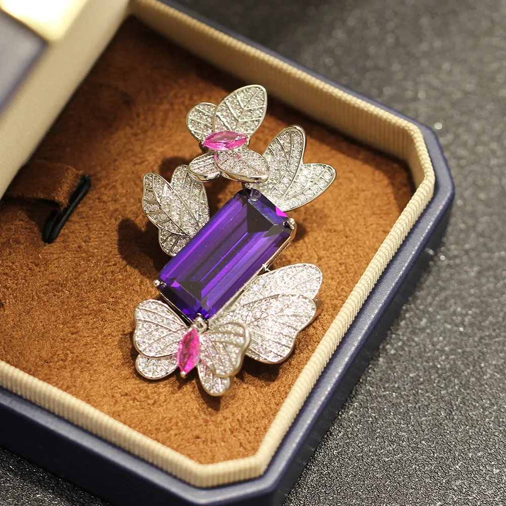 Retro Exquisite Design Brooches for Women Men Luxury Micro-inlaid Zircon Dragonfly Butterfly Geometric Corsage Accessories Pins
