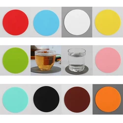 10cm Silicone Table Mat Candy Color Coaster Round Waterproof Non-slip Insulation Beverage Holder Tea Glass Cup Pad Protect Tool