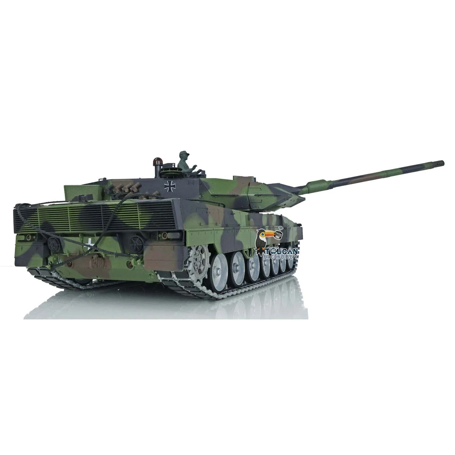 1/16 Henglong 7.0 Leopard 2A6 RC Panzer 3889 mit Barrel Recoil Metal Tracks Gummipads Fernbedienungsmodell für Sammler