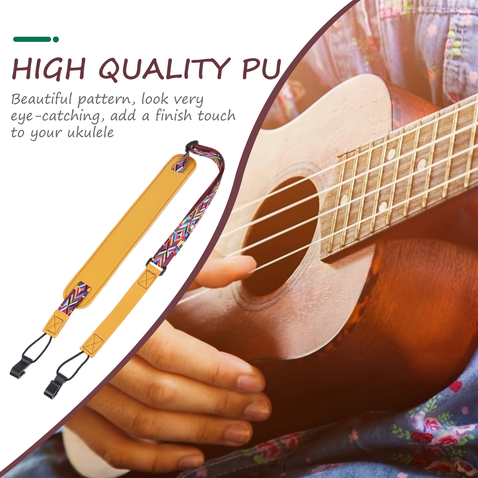 

Adjustable Pu Strap No Drill Ukulele Belt Clip Guitar Belt On Double For Guitar Instrument Accessory