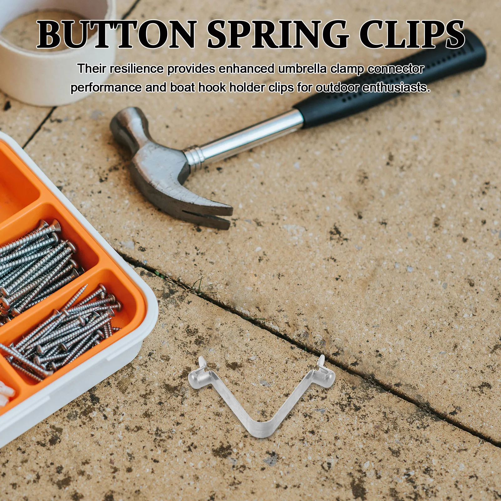 40Pcs Push Button Umbrella Spring Clips V Shape Lock Tube Pins Kayak Paddle Snap Tent Pole Clamp Connector Boat Hook Clips