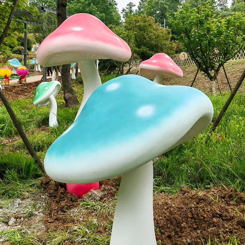 

Modern Urban Installation Park Mushroom Sculpture Fiberglass Customization