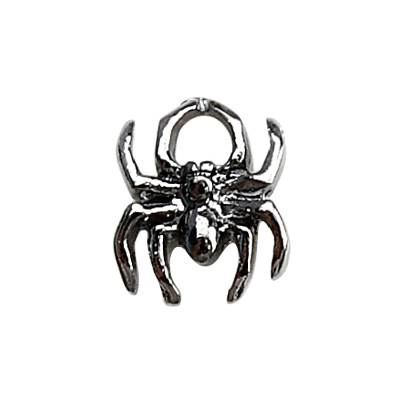 20PCS Halloween Dark Spicy Girl Cute Ghost Bat Spider Skull Gun Black Alloy Nail Art Rhinestones Decorations Manicure Ornaments