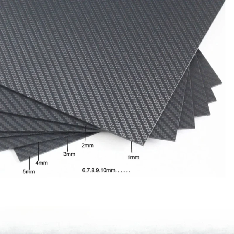 2mm 0.5mm 3K Carbon Fiber Sheet CFRP Panel for Model Airplane DIY Insulation