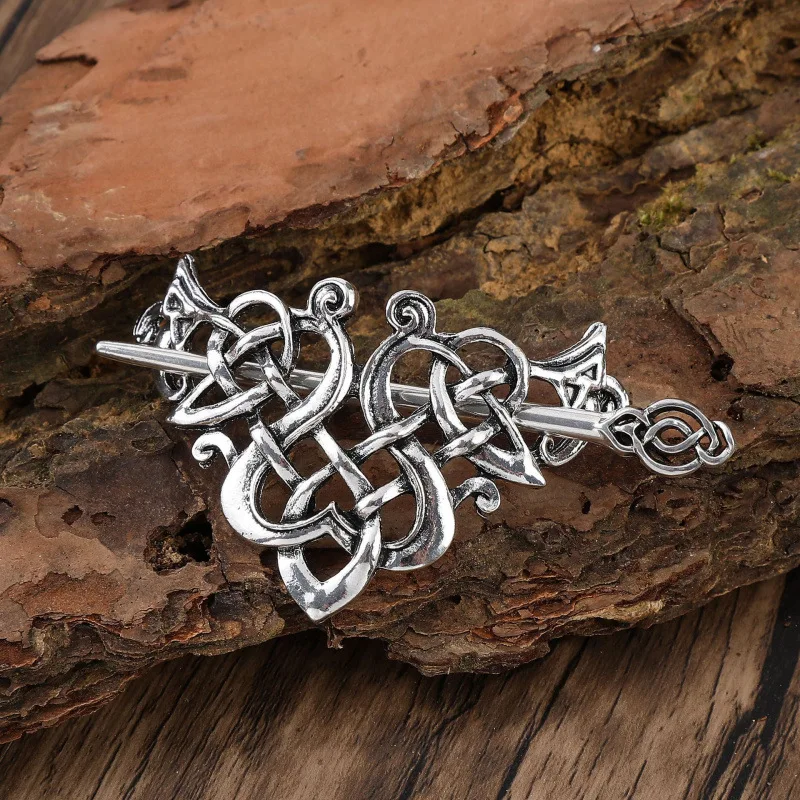 Старшая дизайнерская заколка для волос в стиле ретро Viking Love для женщин, заколка для волос скандинавской мифологией, комплект в норвежском стиле, модная заколка для волос