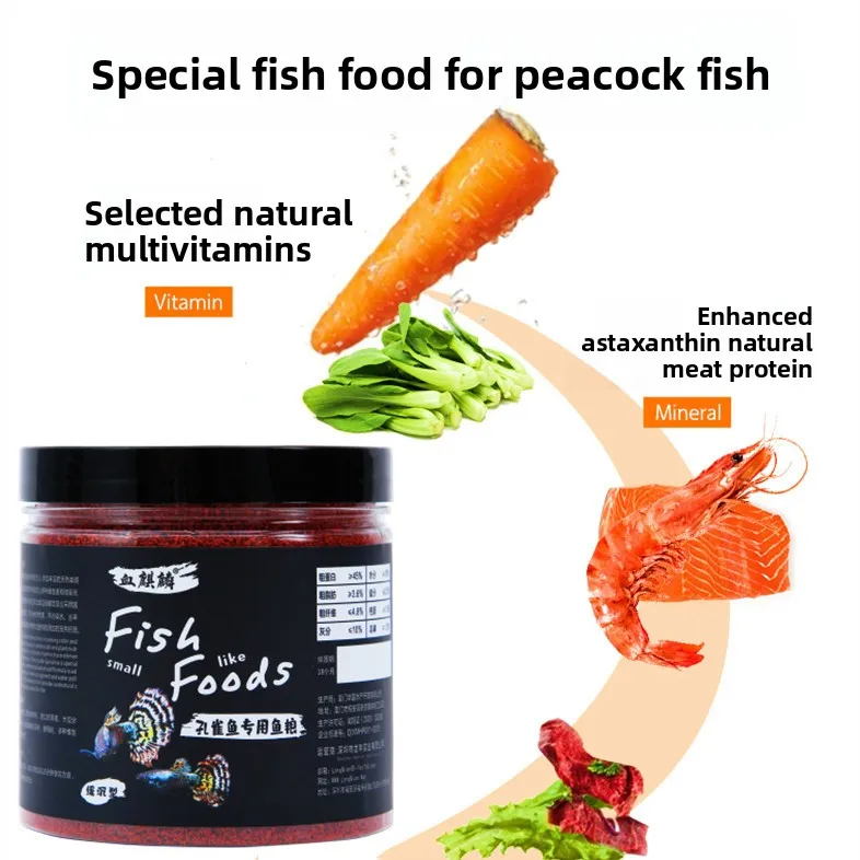 XUEQILIN Guppy & Livebearer Food - Sinking Micro Pellets for Fancy Tails & Tropical Fish | High Protein Community Formula view 3